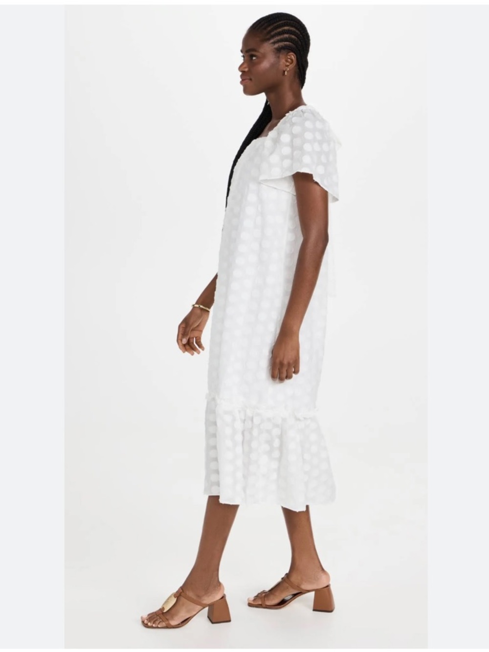 Club Monaco Flutter Sleeve Beach Robe Midi Dress White XS Women’s - Picture 4 of 14